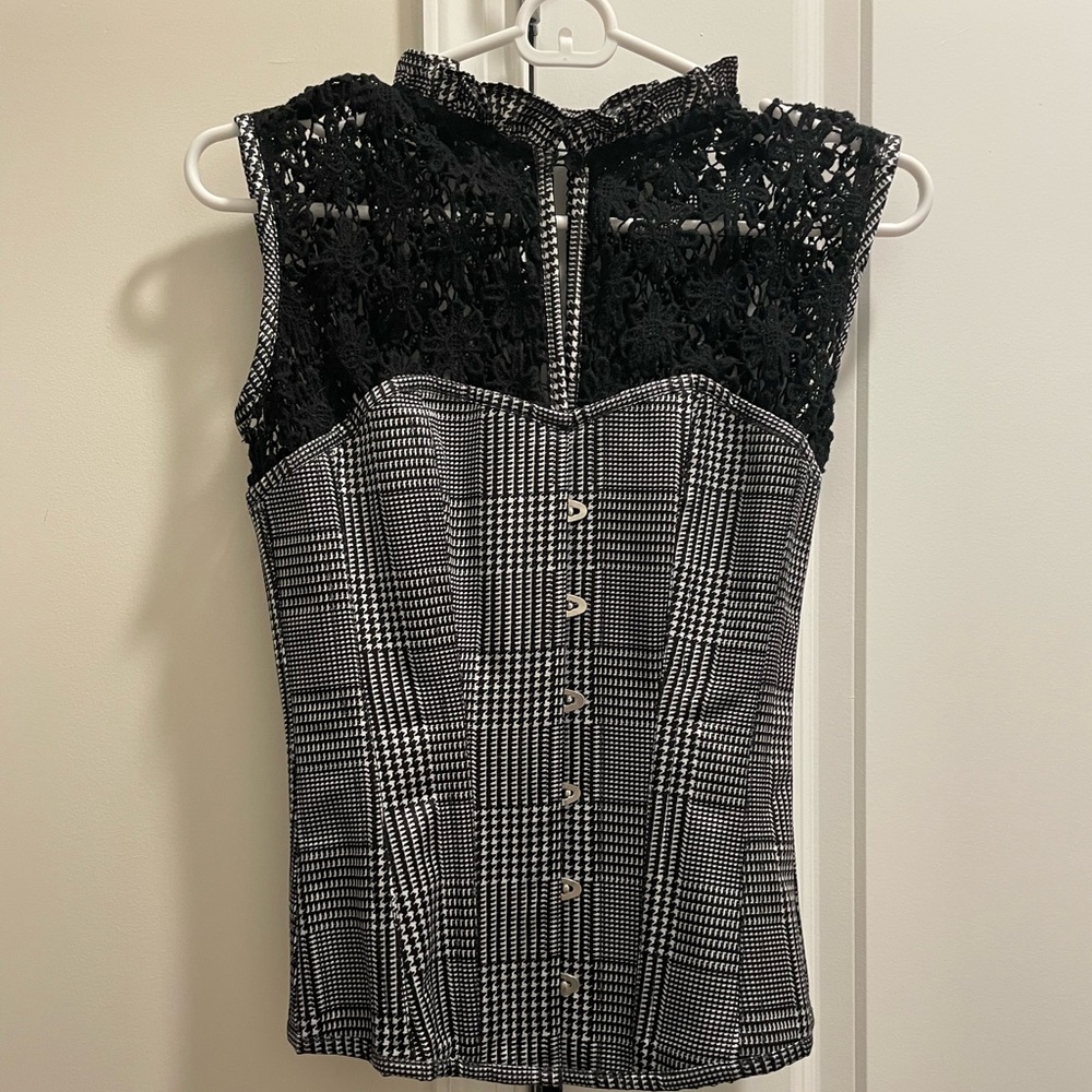 Corset Story Corset black and white with lace